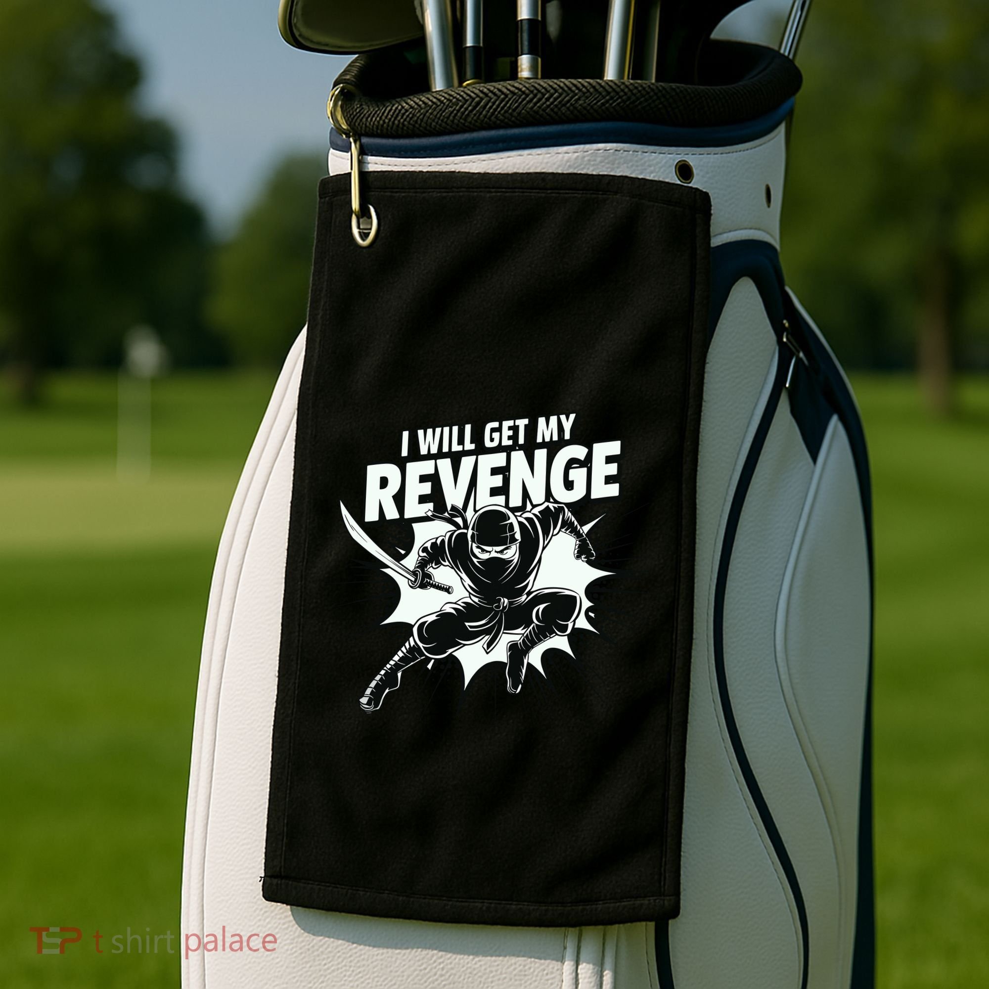 Ninja Revenge Comic Action Golf Towel