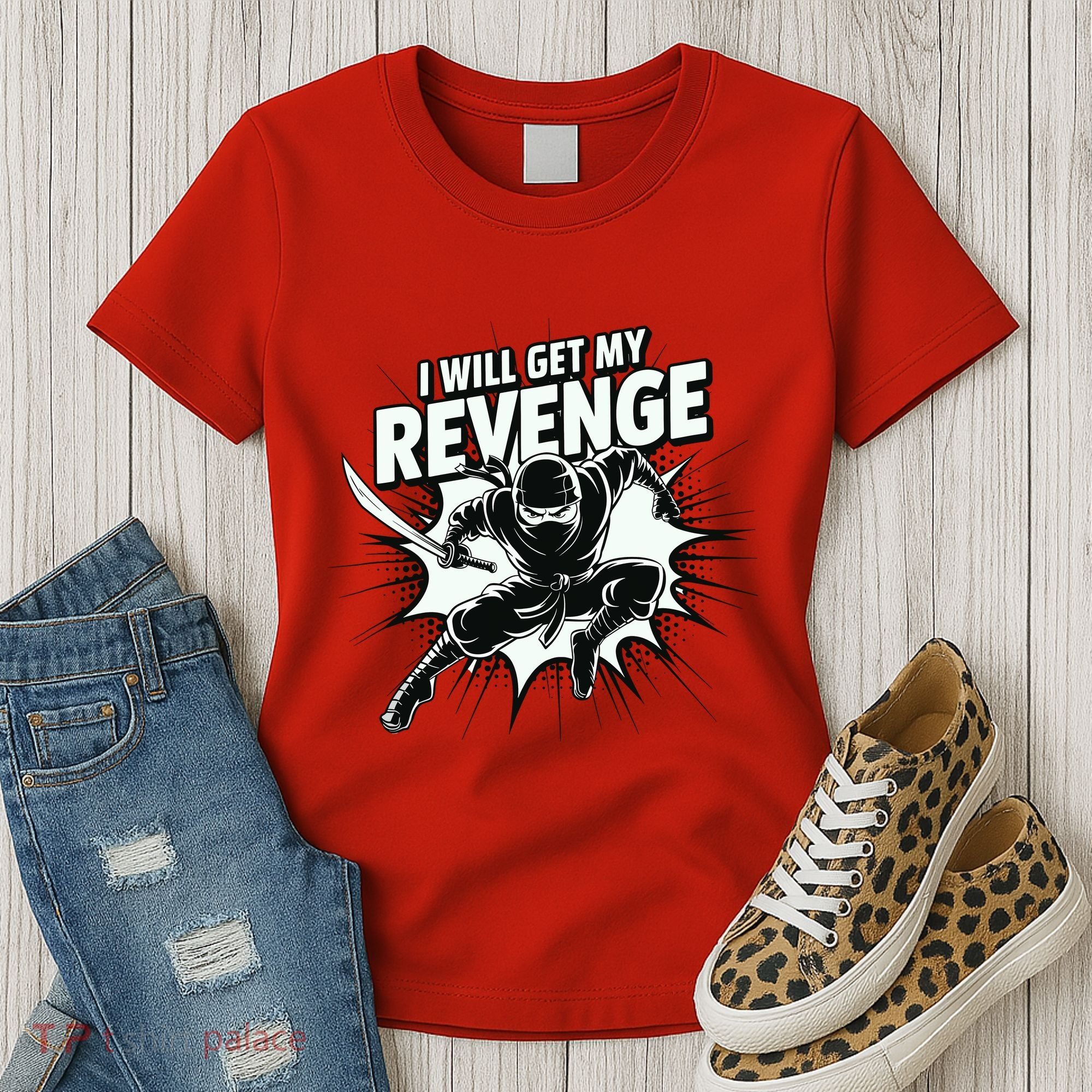 Ninja Revenge Comic Action Women's T-Shirt