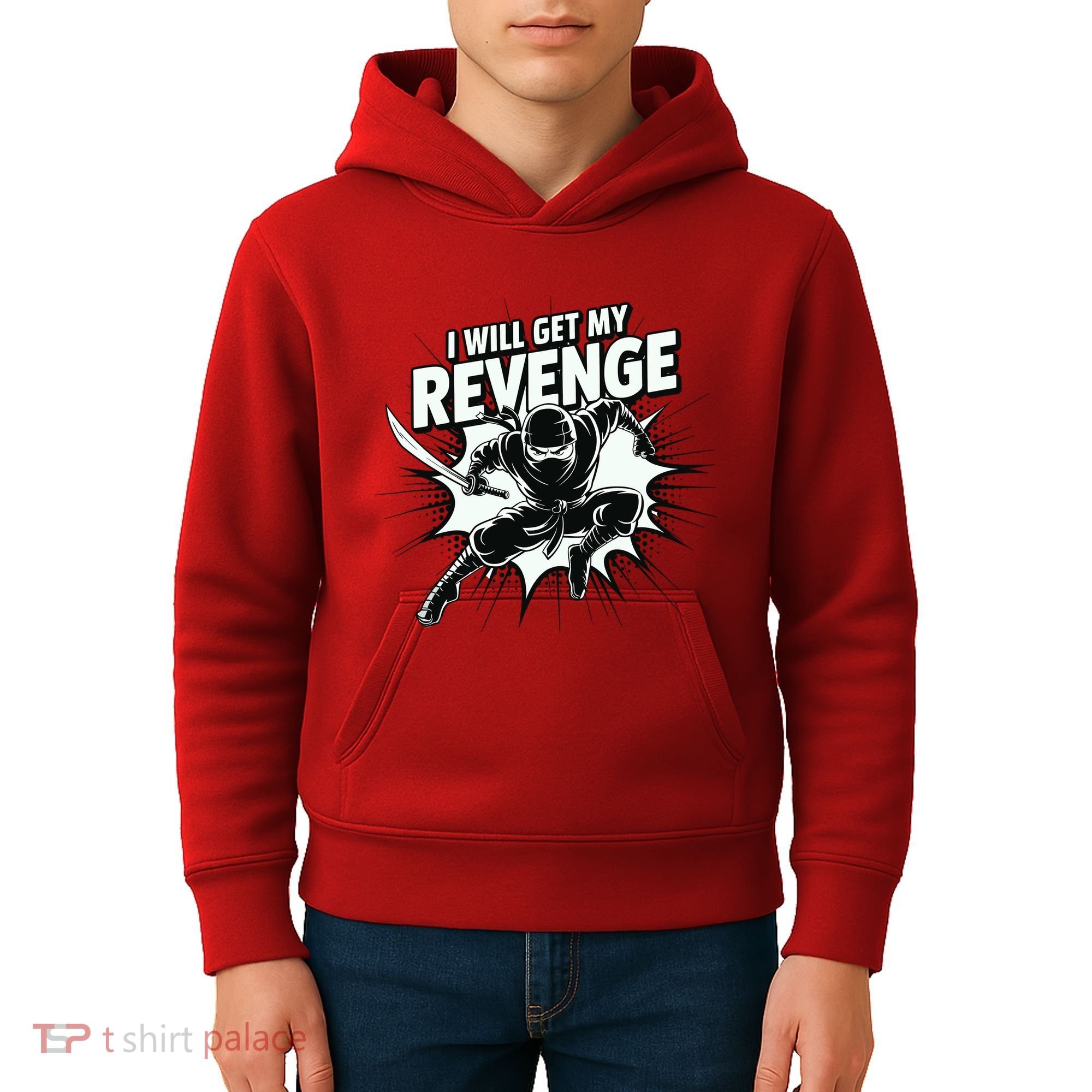Ninja Revenge Comic Action Kids Hoodie