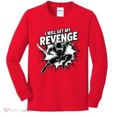 Ninja Revenge Comic Action Kids Long Sleeve Shirt