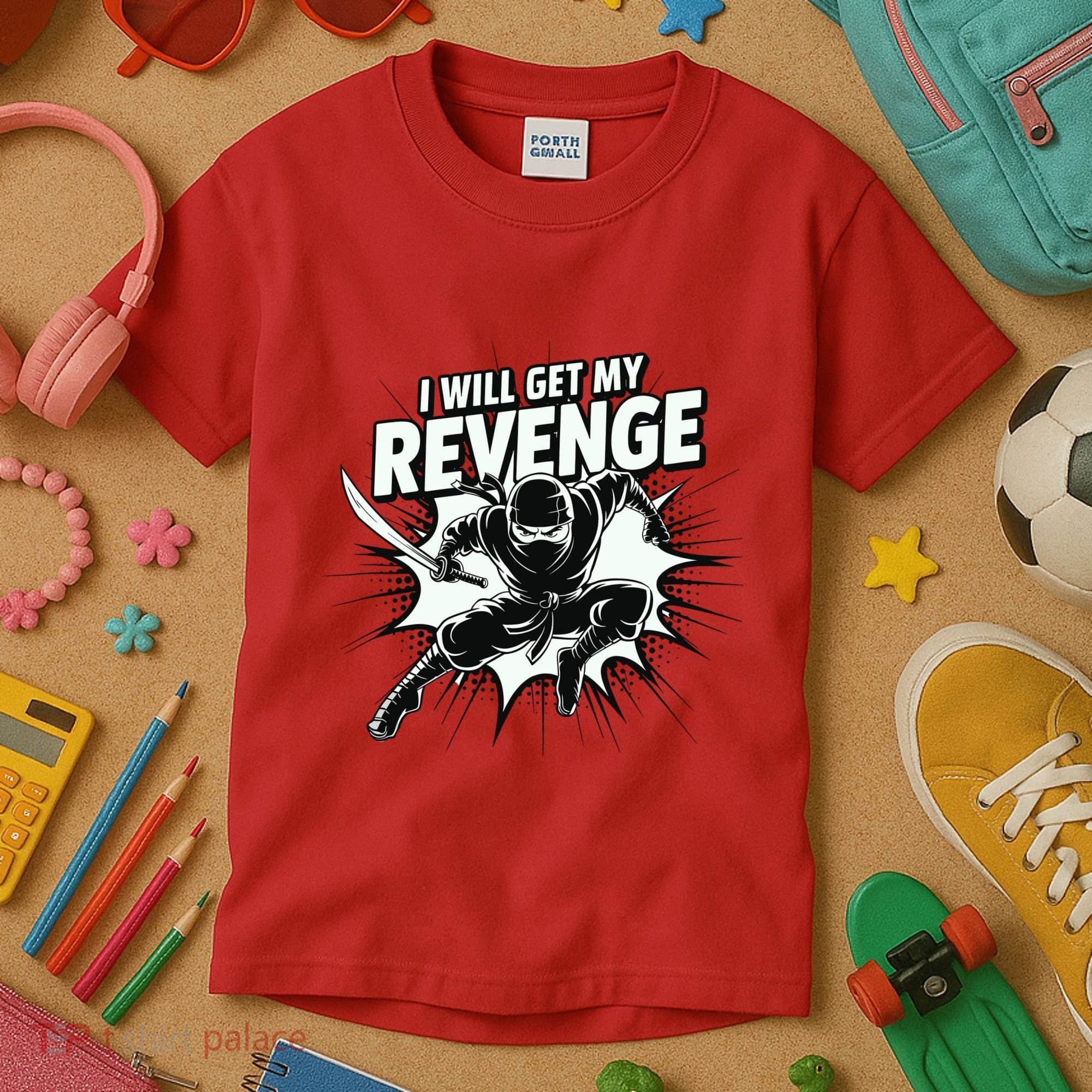 Ninja Revenge Comic Action Kids T-Shirt