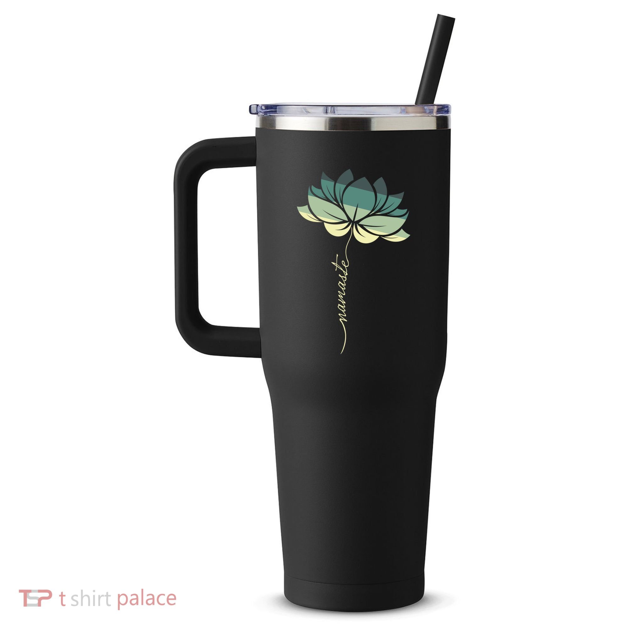 Namaste Rainbow Dala Flower Meditation Yoga Gift 40oz Vacuum Insulated Stainless Steel Travel Tumbler