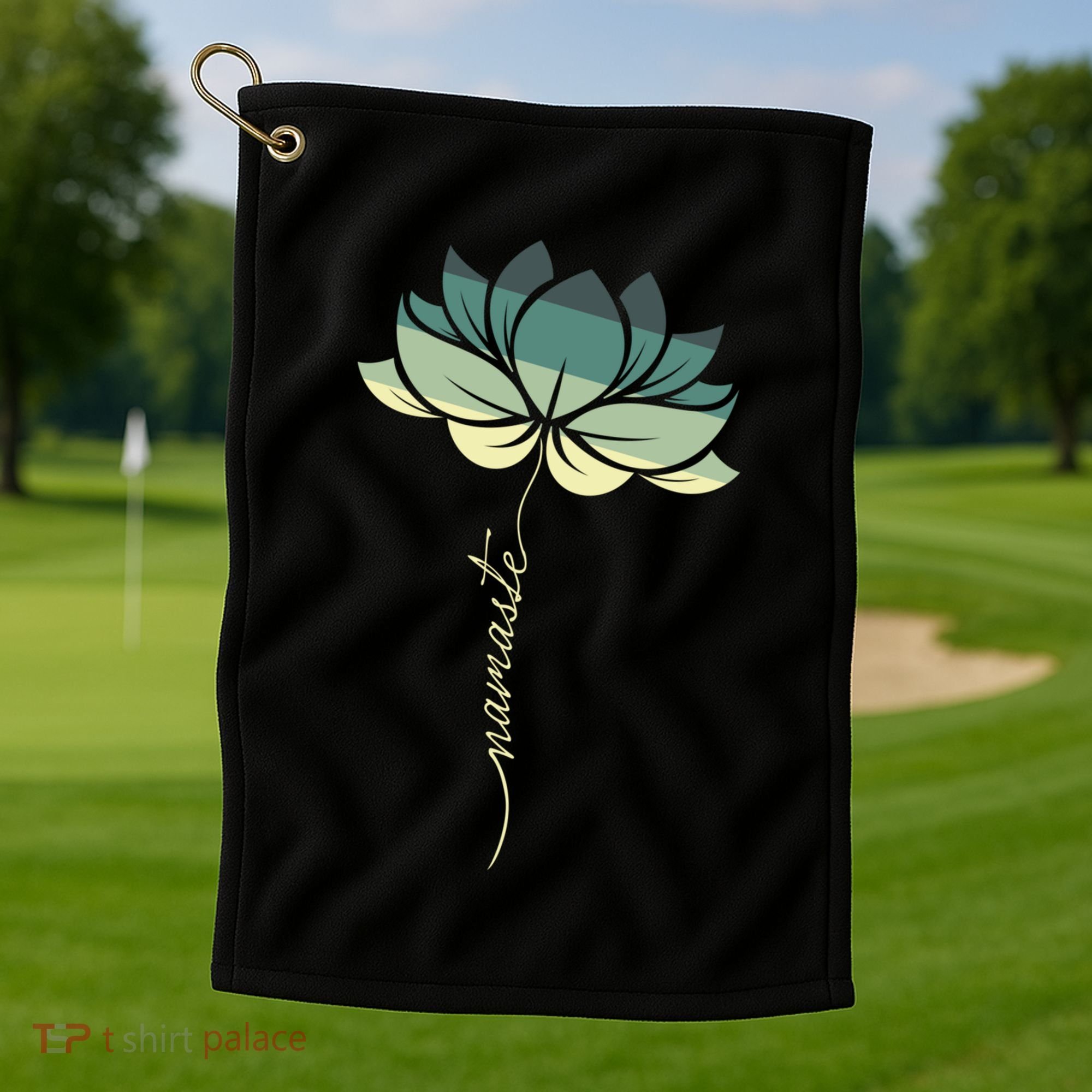 Namaste Rainbow Dala Flower Meditation Yoga Gift Golf Towel