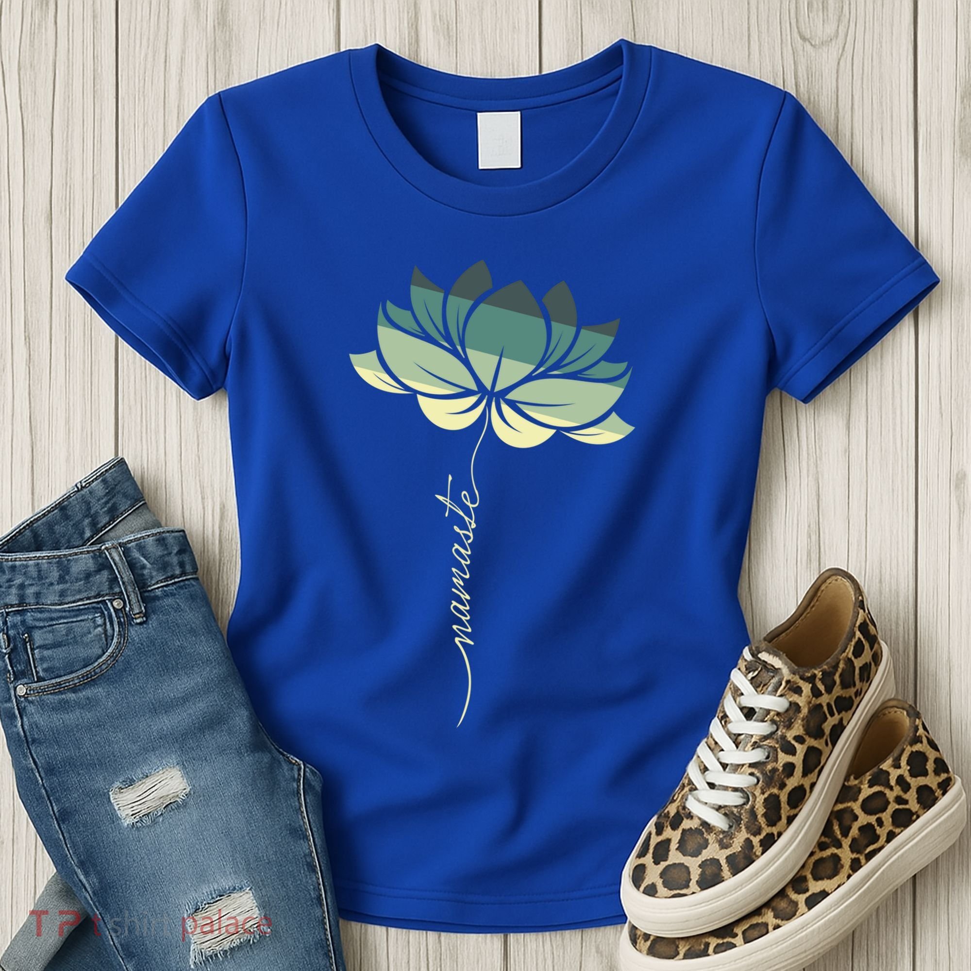 Namaste Rainbow Dala Flower Meditation Yoga Gift Women's T-Shirt