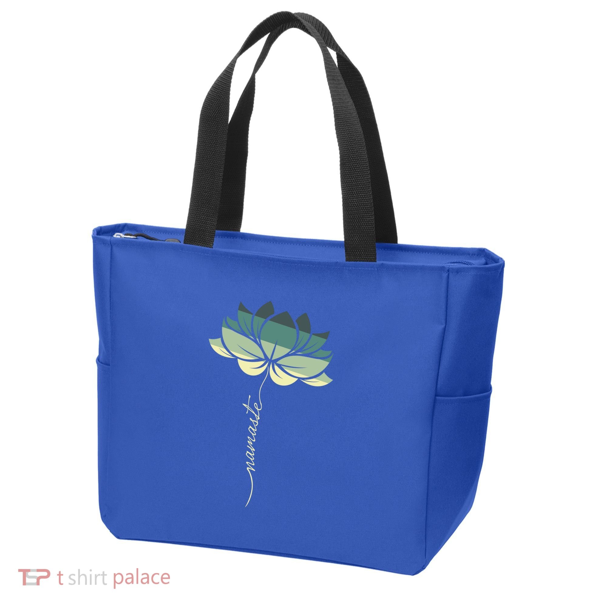 Namaste Rainbow Dala Flower Meditation Yoga Gift Tote Bag