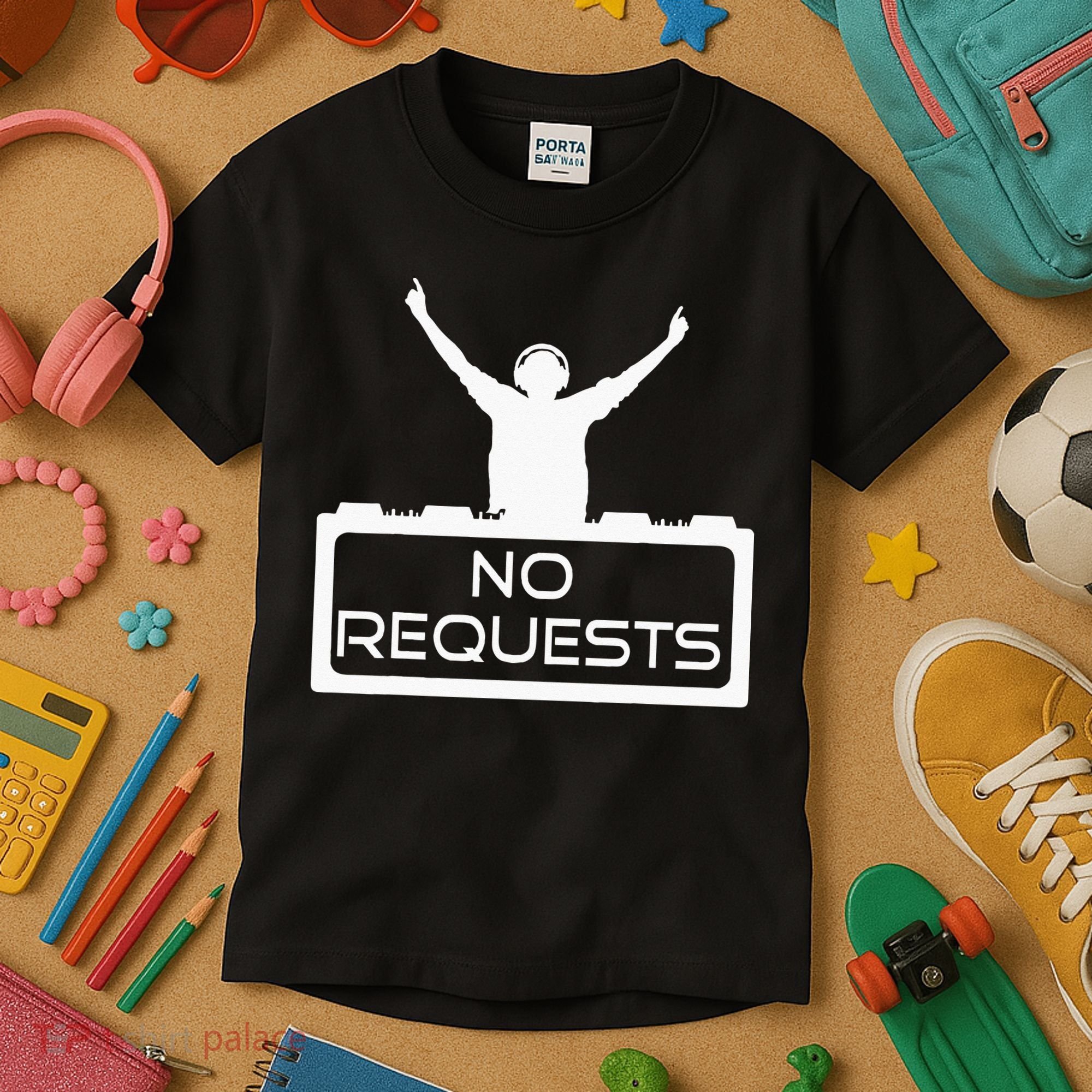 No Requests DJ Cool DJ Gear Music DJ S Deejay Kids T-Shirt