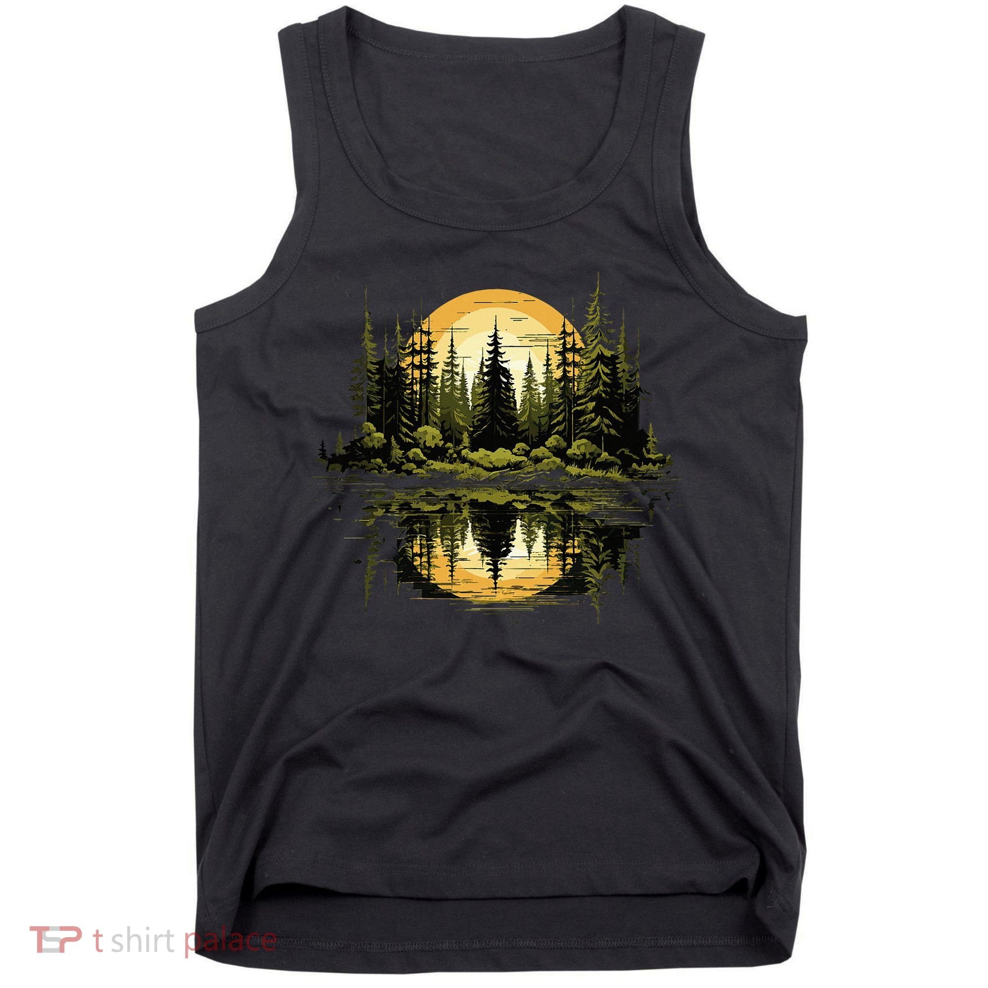 Nature Reflection Forest Trees Outdoor Wildlife Tank Top