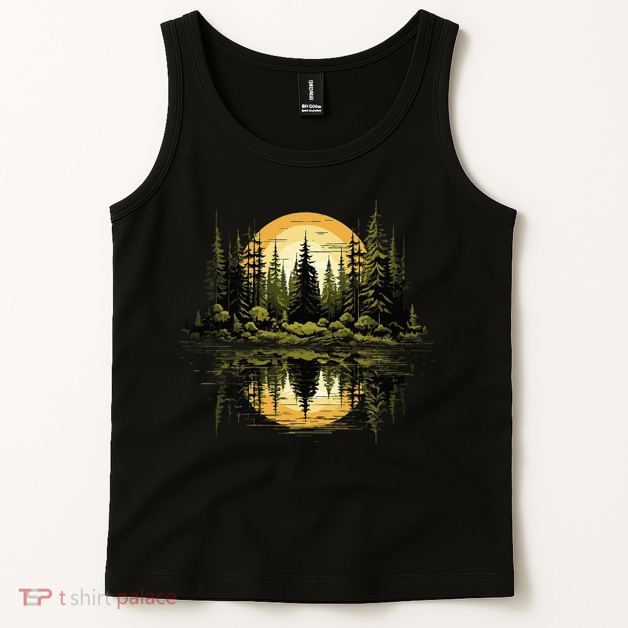 Nature Reflection Forest Trees Outdoor Wildlife Tank Top