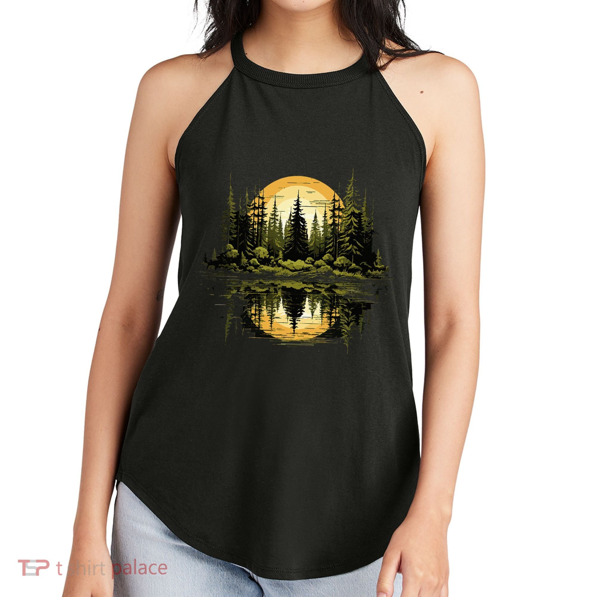 Nature Reflection Forest Trees Outdoor Wildlife Women's Perfect Tri Rocker Tank