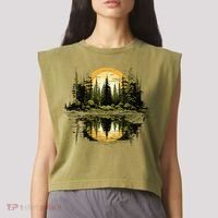 Nature Reflection Forest Trees Outdoor Wildlife Garment-Dyed Women's Muscle Tee thumb 2