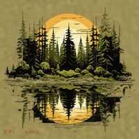 Nature Reflection Forest Trees Outdoor Wildlife Garment-Dyed Women's Muscle Tee thumb 6