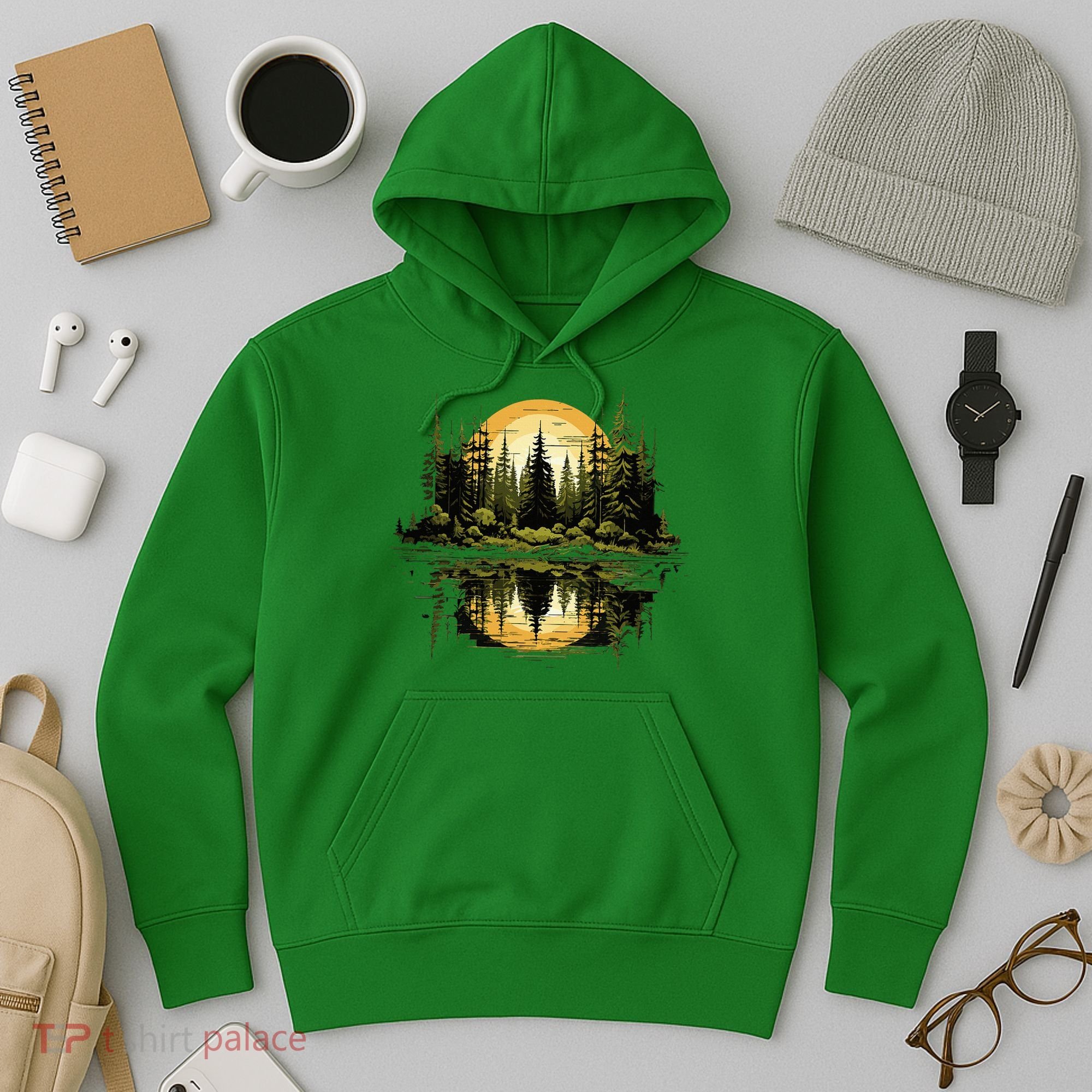 Nature Reflection Forest Trees Outdoor Wildlife Hoodie