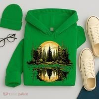 Nature Reflection Forest Trees Outdoor Wildlife Hoodie thumb 4