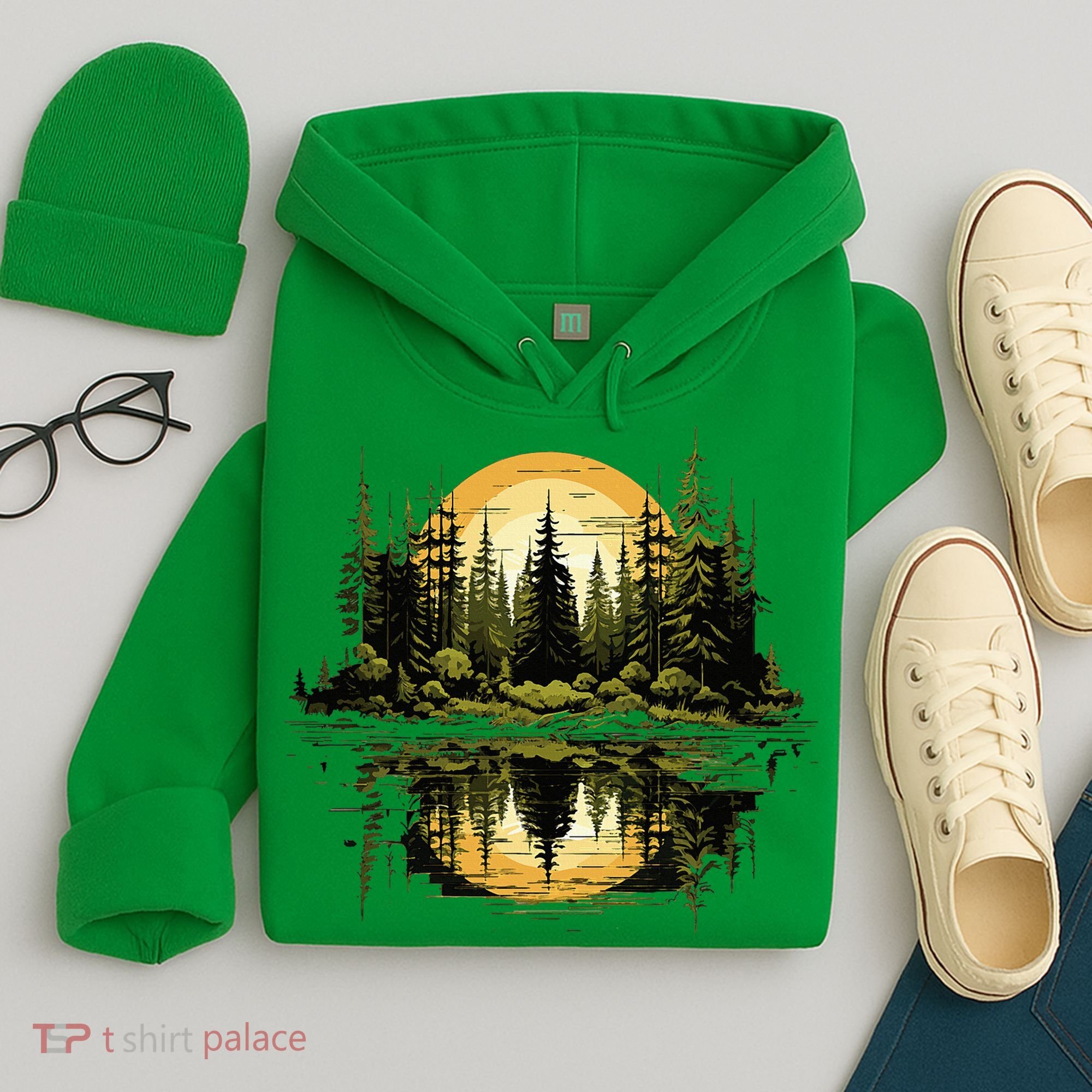 Nature Reflection Forest Trees Outdoor Wildlife Hoodie