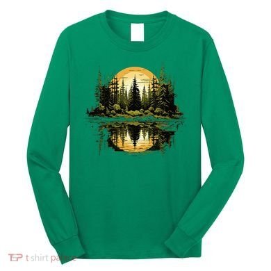 Nature Reflection Forest Trees Outdoor Wildlife Long Sleeve Shirt