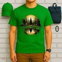 Nature Reflection Forest Trees Outdoor Wildlife T-Shirt thumb 6
