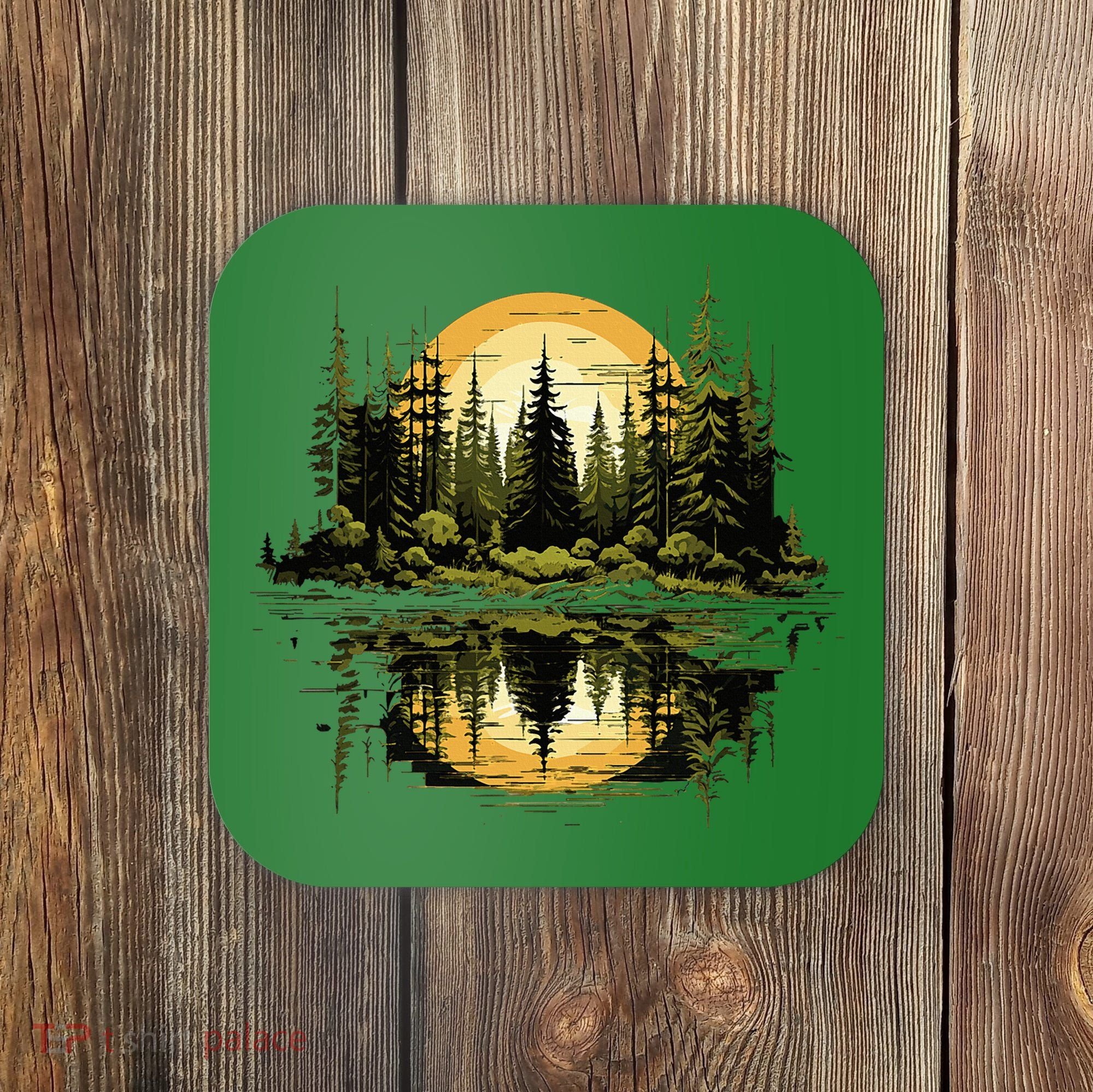 Nature Reflection Forest Trees Outdoor Wildlife Coaster