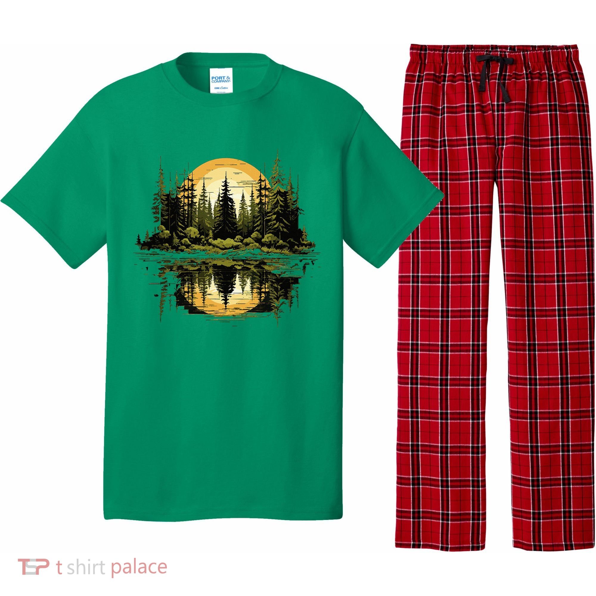 Nature Reflection Forest Trees Outdoor Wildlife Pajama Set