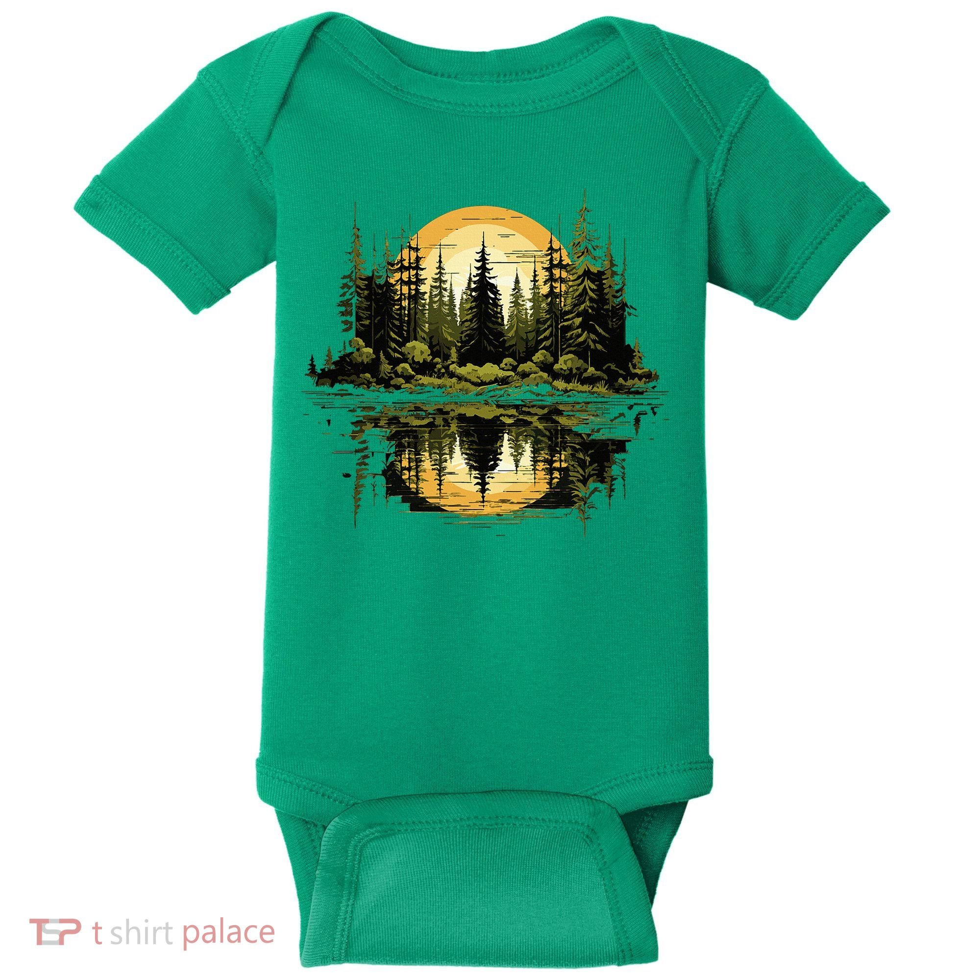 Nature Reflection Forest Trees Outdoor Wildlife Baby Bodysuit
