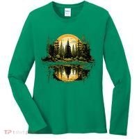 Nature Reflection Forest Trees Outdoor Wildlife Women's Long Sleeve Shirt thumb 0