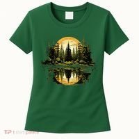 Nature Reflection Forest Trees Outdoor Wildlife Women's T-Shirt thumb 0