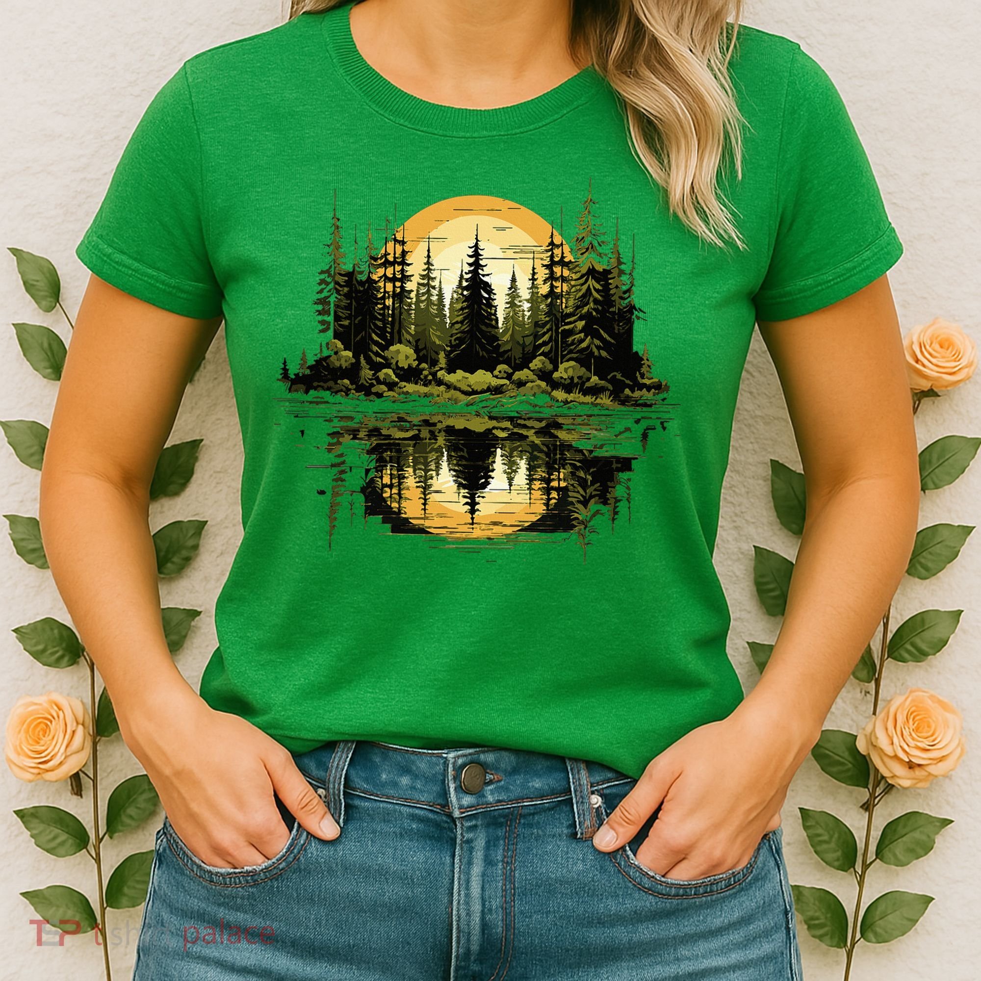 Nature Reflection Forest Trees Outdoor Wildlife Women's T-Shirt