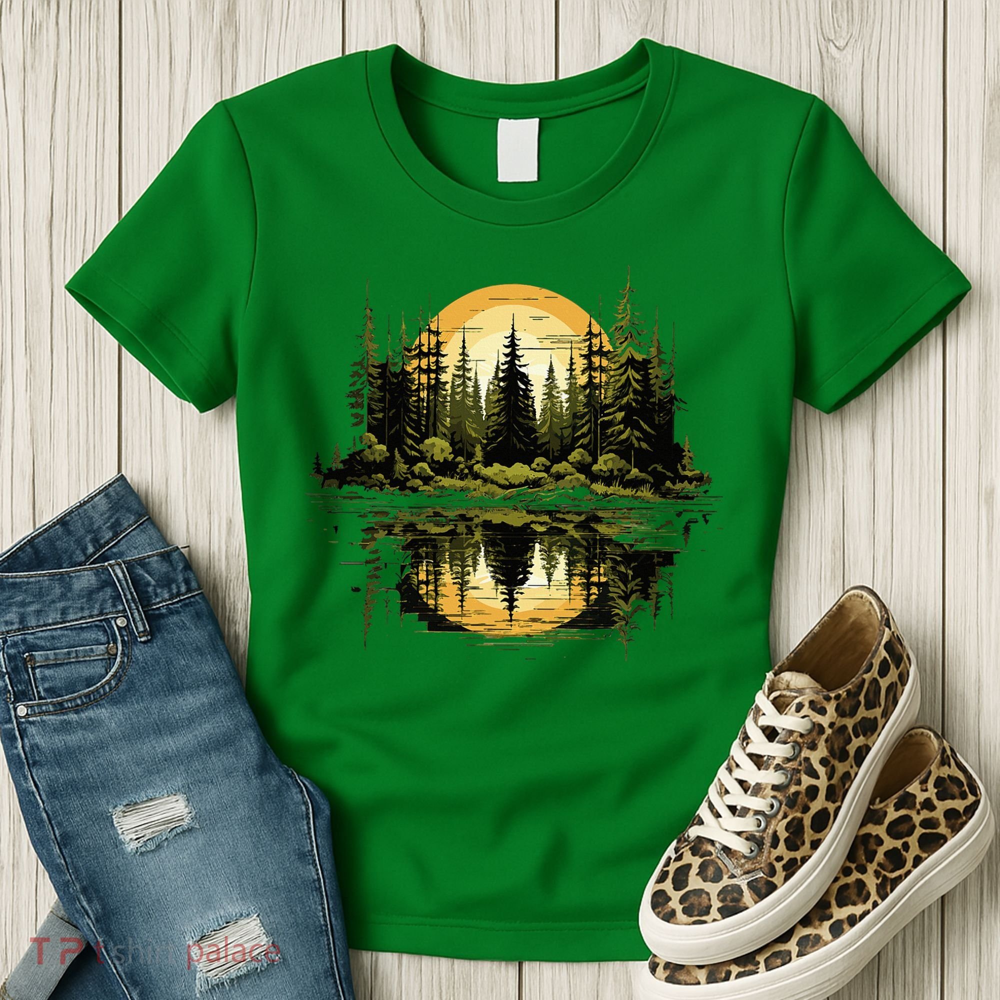 Nature Reflection Forest Trees Outdoor Wildlife Women's T-Shirt