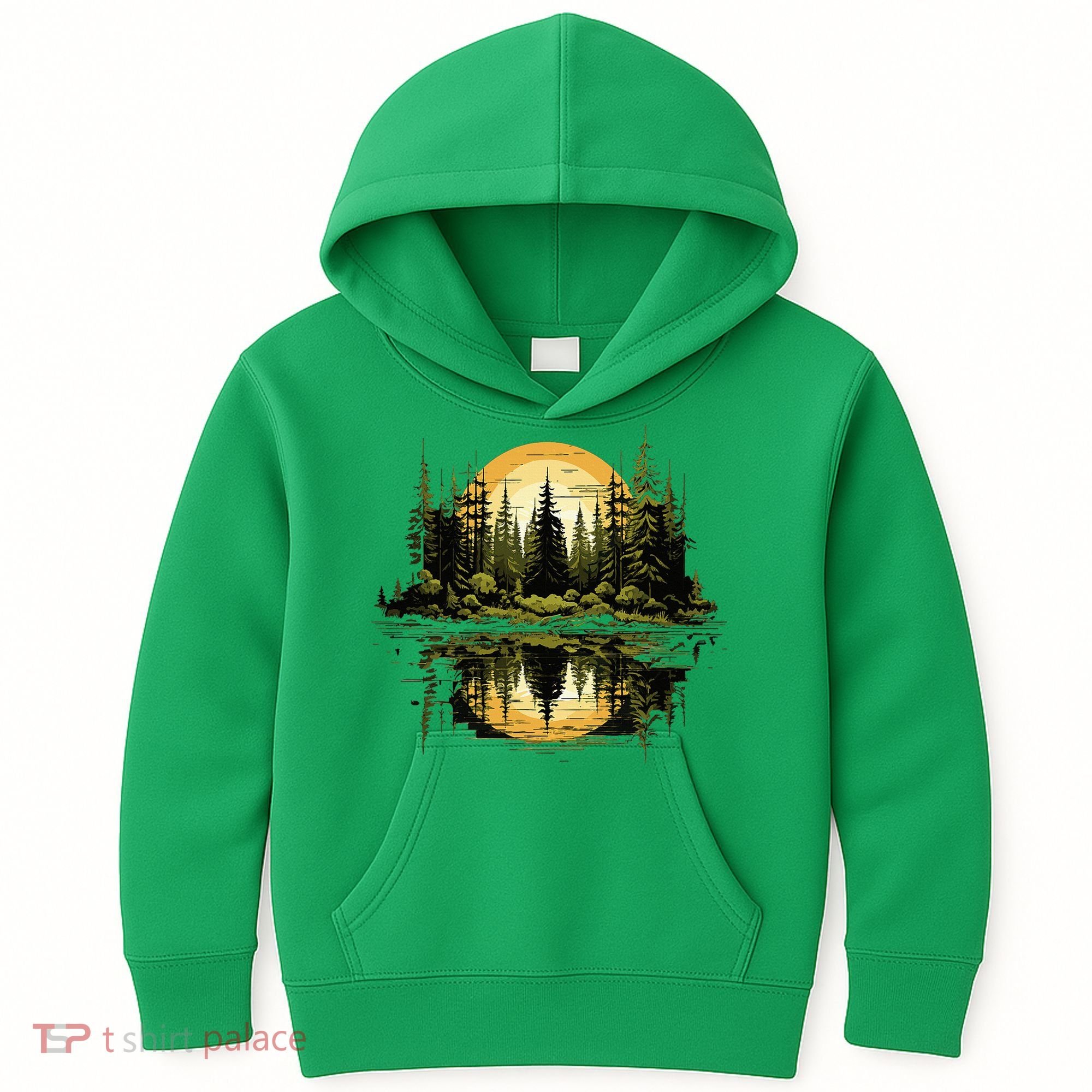 Nature Reflection Forest Trees Outdoor Wildlife Kids Hoodie