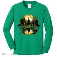 Nature Reflection Forest Trees Outdoor Wildlife Kids Long Sleeve Shirt thumb 0