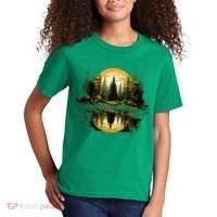 Nature Reflection Forest Trees Outdoor Wildlife Kids T-Shirt thumb 2