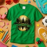 Nature Reflection Forest Trees Outdoor Wildlife Kids T-Shirt thumb 3