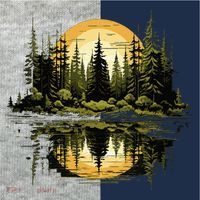 Nature Reflection Forest Trees Outdoor Wildlife Kids Colorblock Raglan Jersey thumb 2