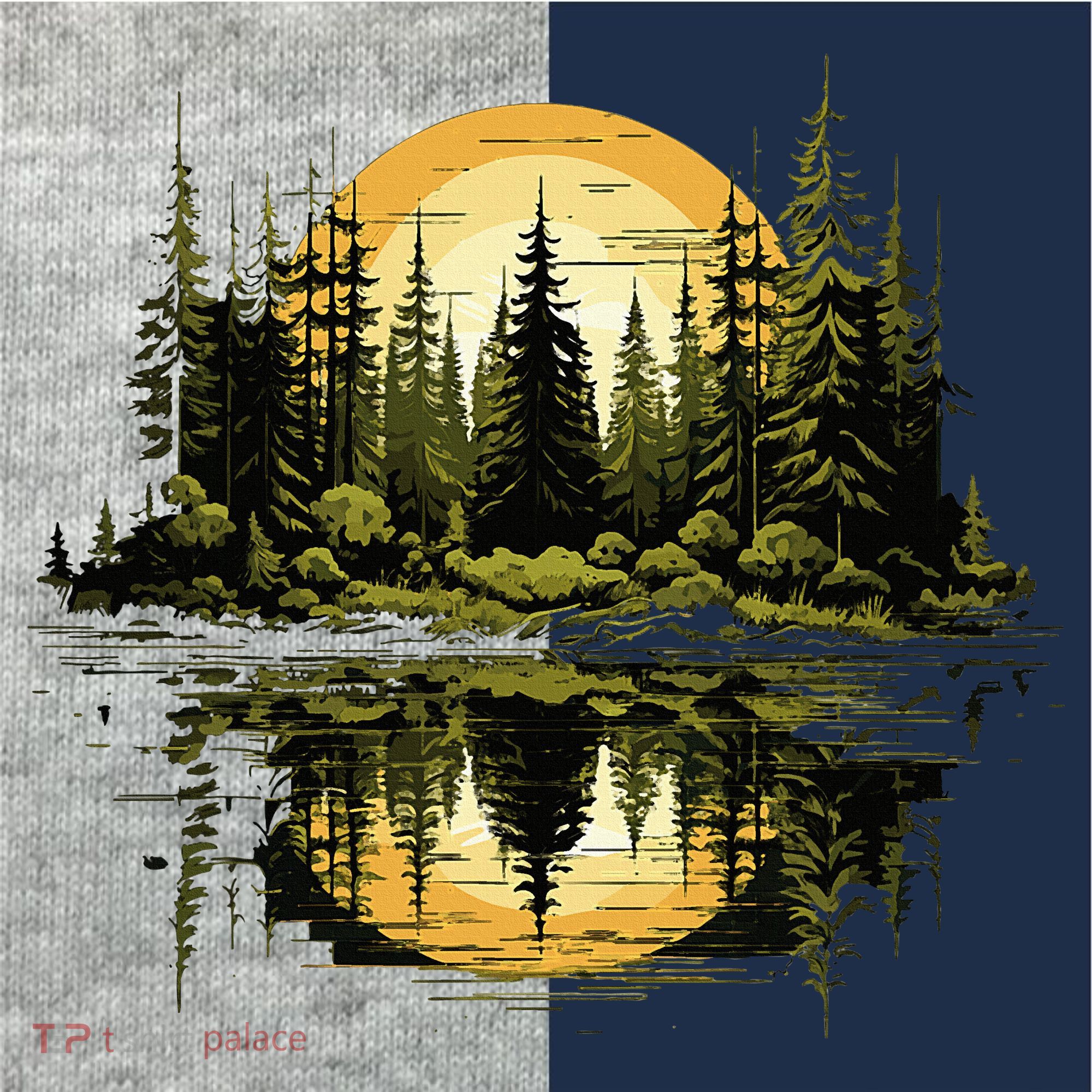 Nature Reflection Forest Trees Outdoor Wildlife Kids Colorblock Raglan Jersey