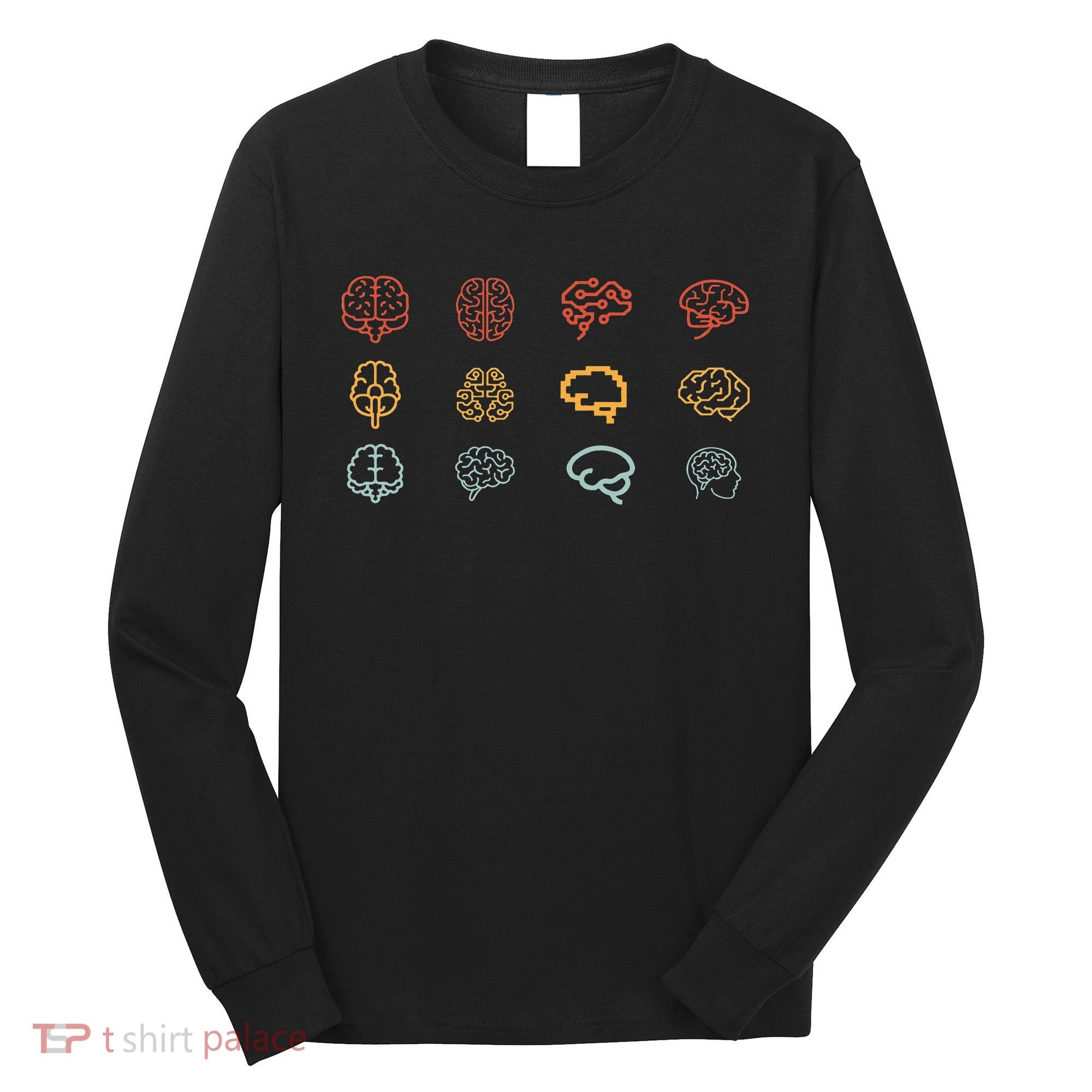neuroscience retro graphic brain science for neurologist Long Sleeve Shirt