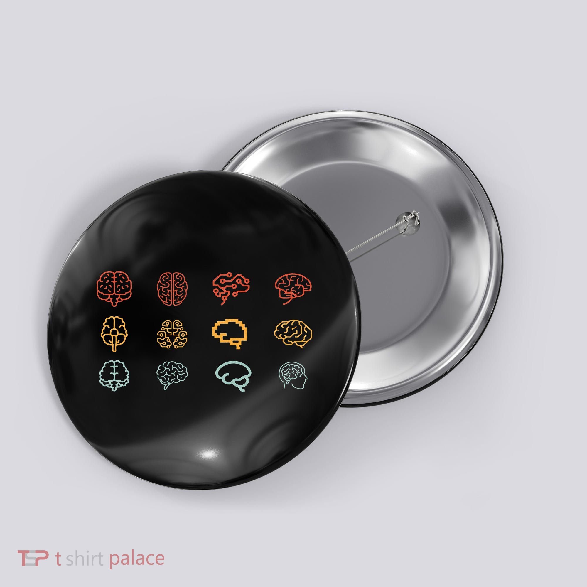 neuroscience retro graphic brain science for neurologist Button