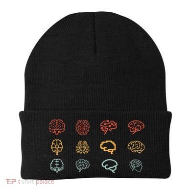neuroscience retro graphic brain science for neurologist Beanie