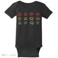 neuroscience retro graphic brain science for neurologist Baby Bodysuit thumb 0