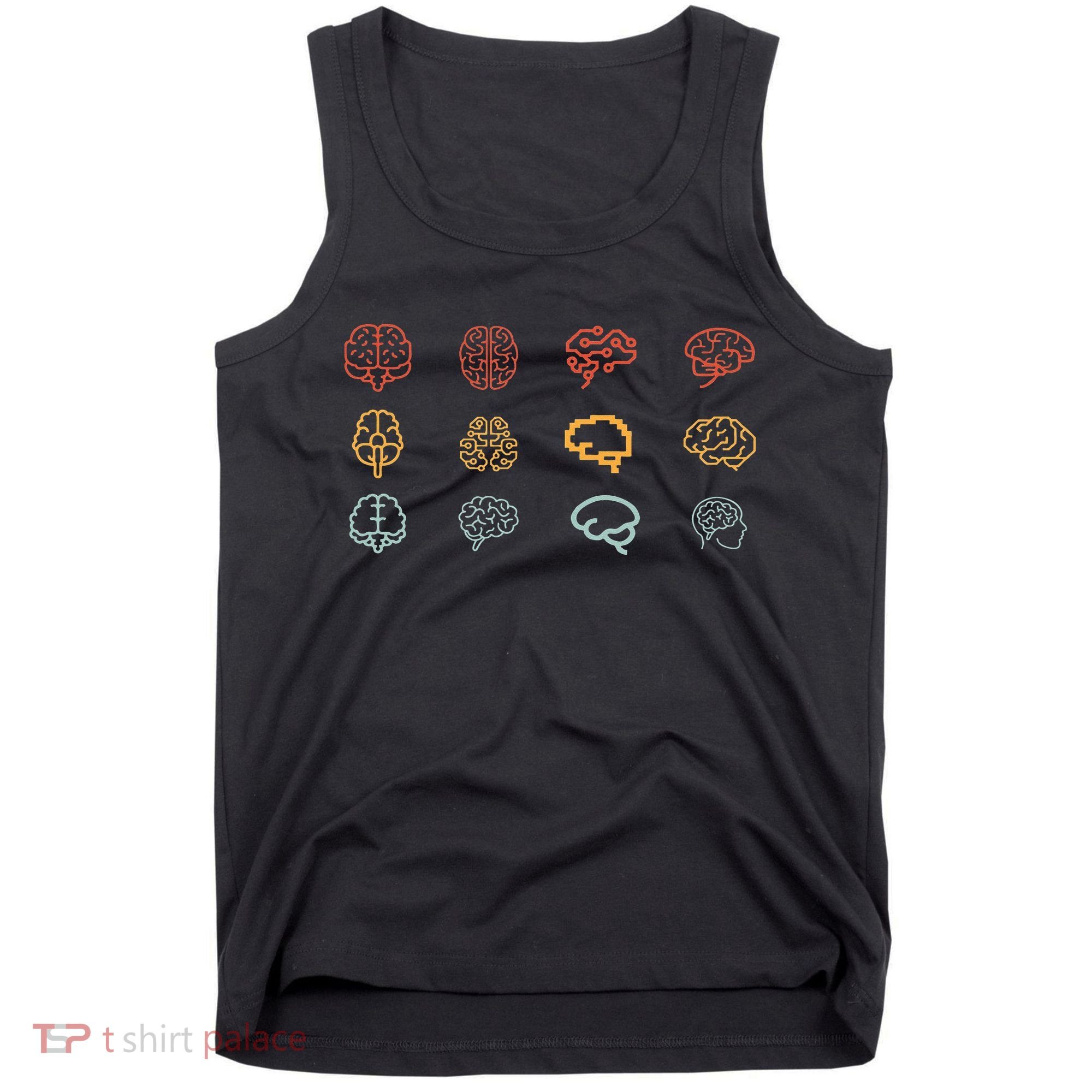 neuroscience retro graphic brain science for neurologist Tank Top