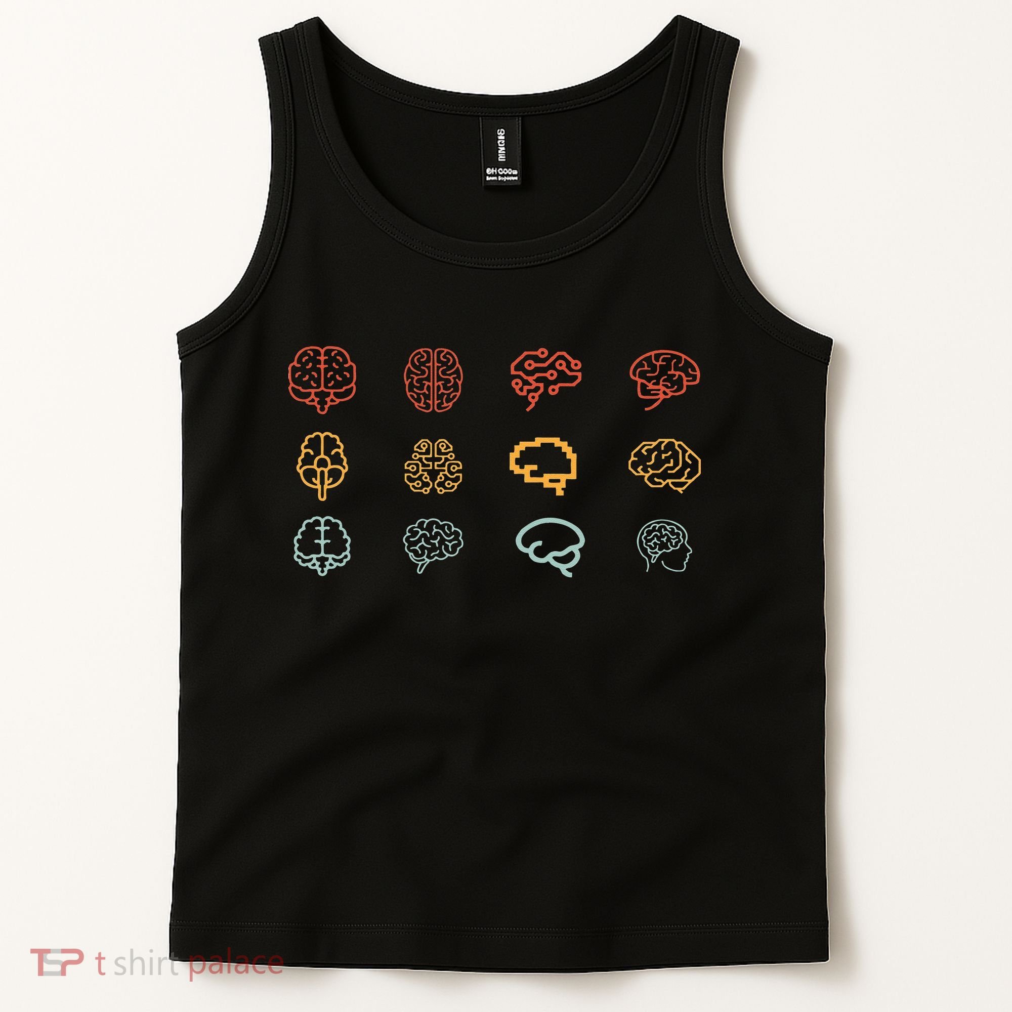 neuroscience retro graphic brain science for neurologist Tank Top