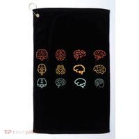 neuroscience retro graphic brain science for neurologist Golf Towel thumb 0