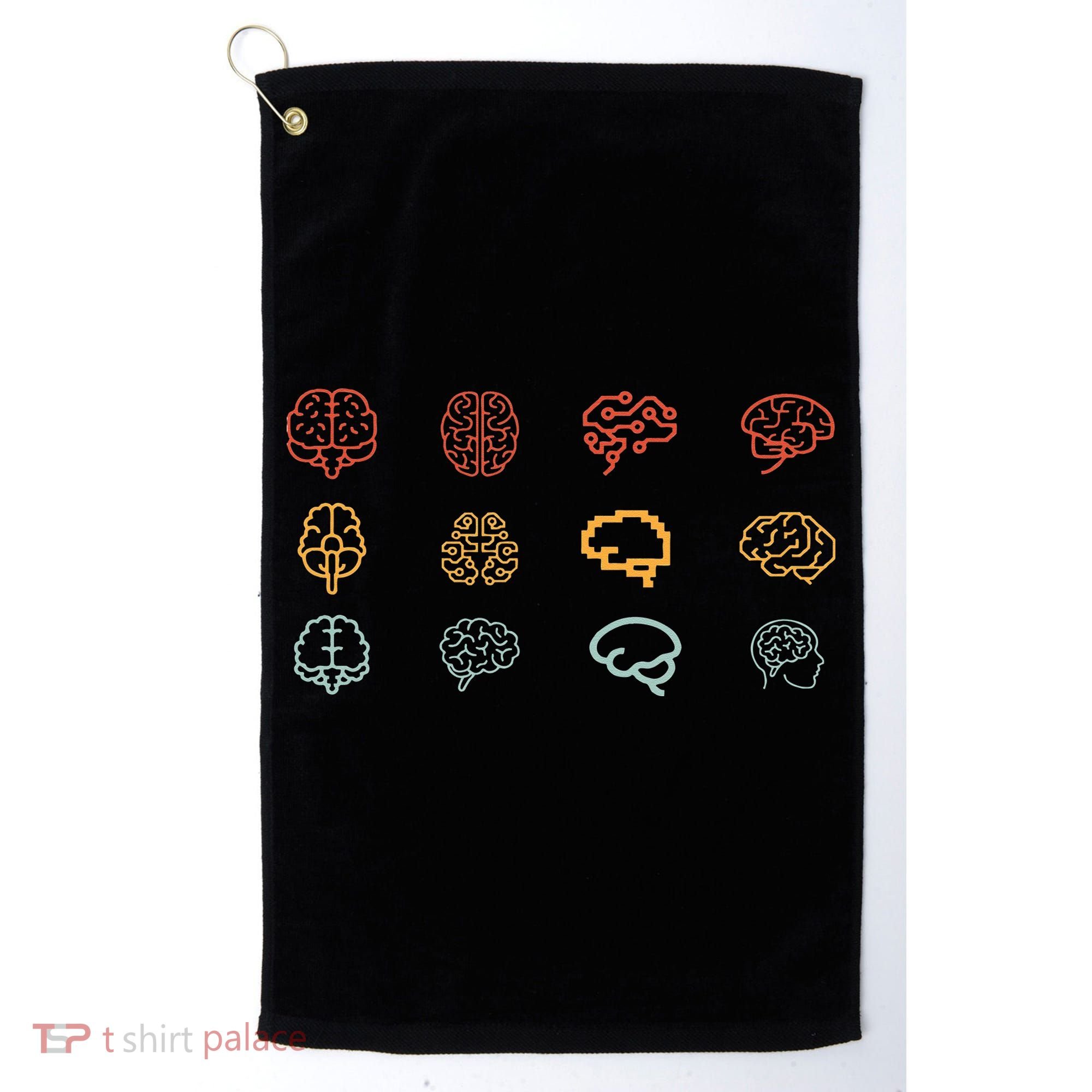 neuroscience retro graphic brain science for neurologist Golf Towel