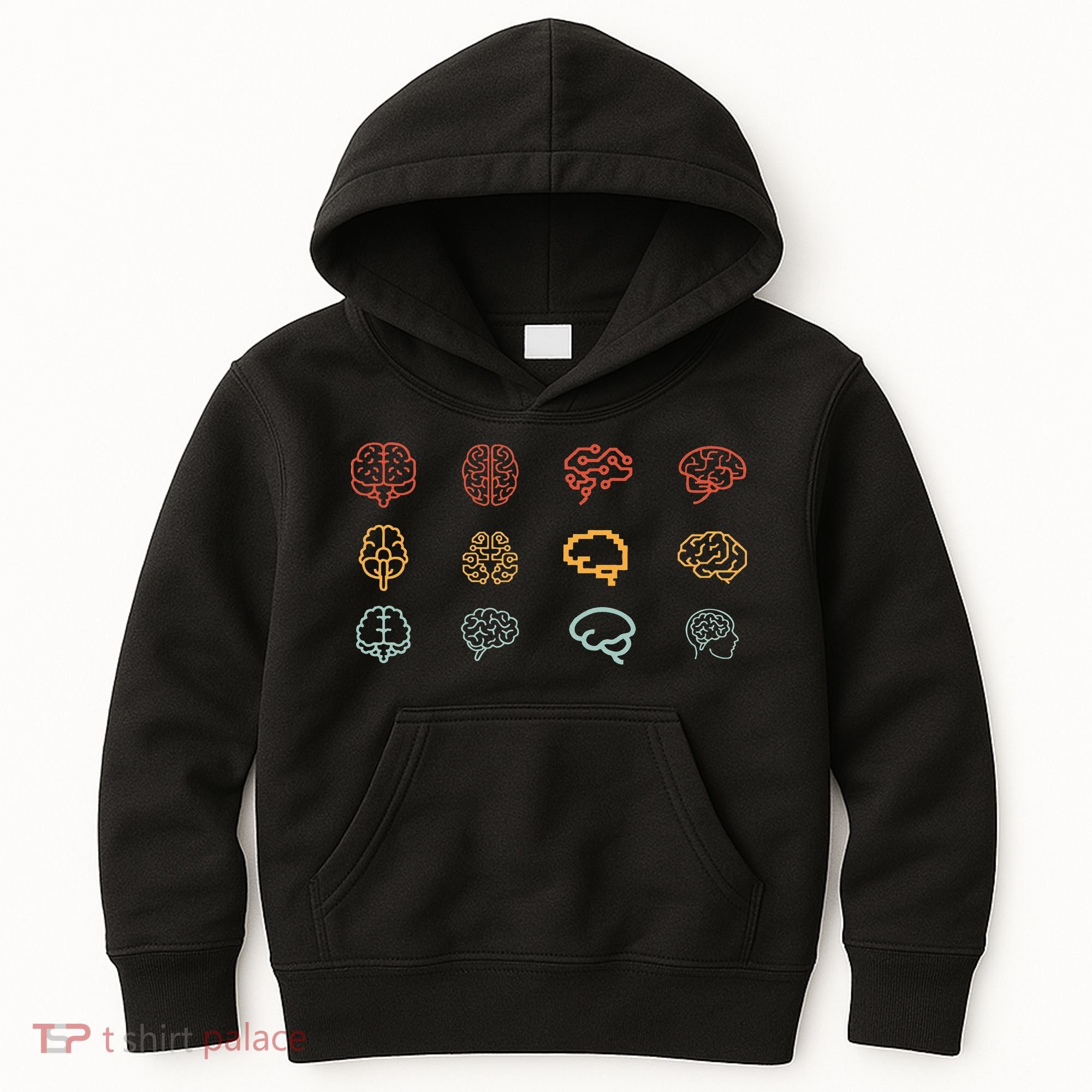 neuroscience retro graphic brain science for neurologist Kids Hoodie