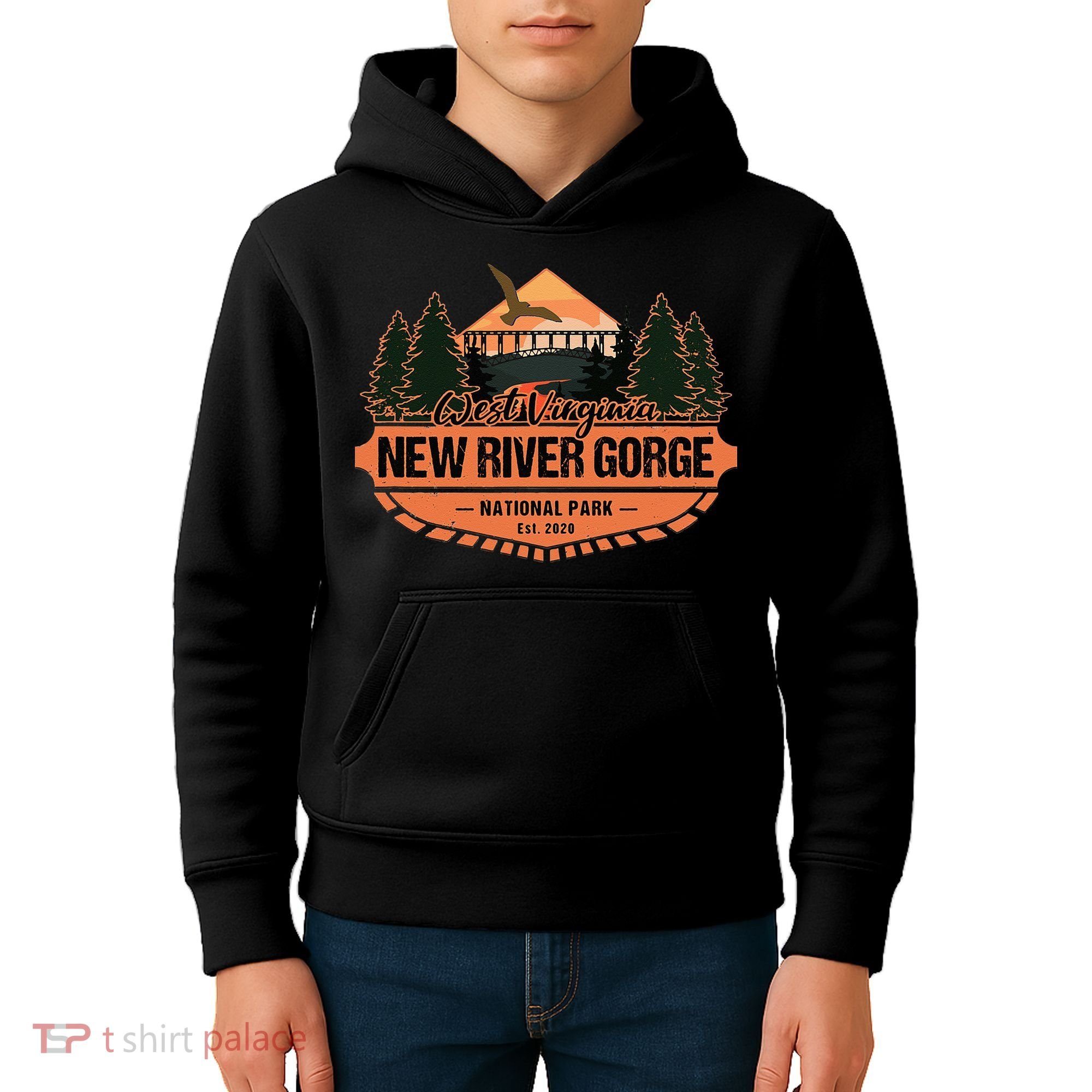 New River Gorge National Park West Virginia Hiking Souvenir Kids Hoodie