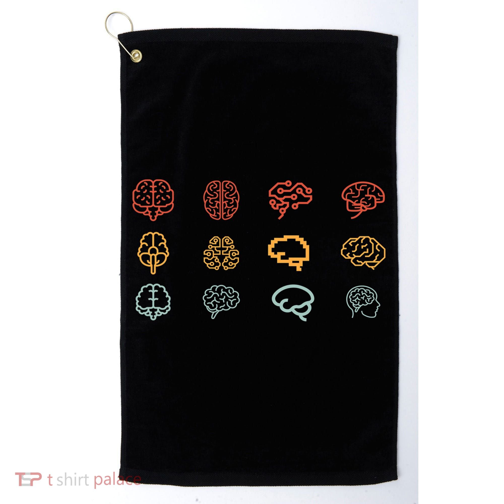 Neuroscience Retro Graphic Brain Science For Neurologist Golf Towel