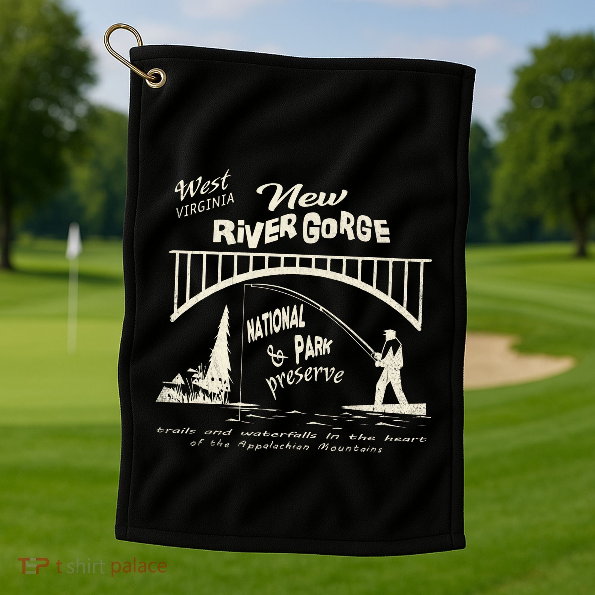 New River Gorge Appalachian Mountains Golf Towel