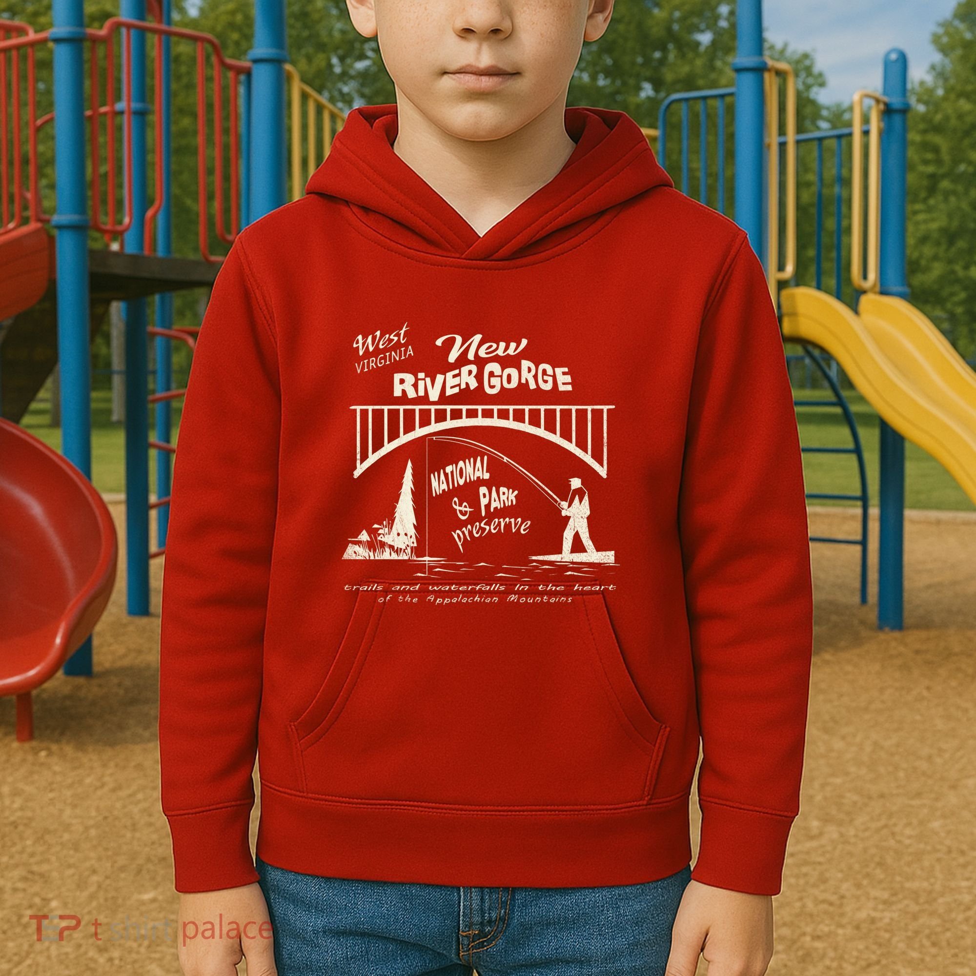 New River Gorge Appalachian Mountains Kids Hoodie