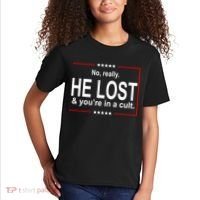 No Really He Lost And You're In A Cult Kids T-Shirt thumb 2