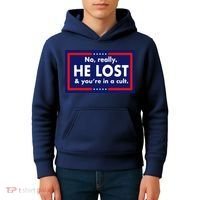 No Really He Lost & You're In A Cult. Kids Hoodie thumb 4