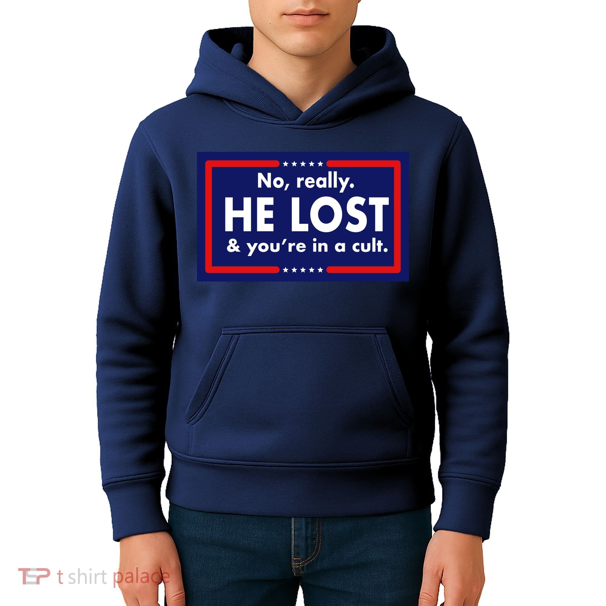No Really He Lost & You're In A Cult. Kids Hoodie