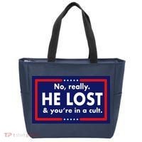 No Really He Lost & You're In A Cult. Tote Bag thumb 0